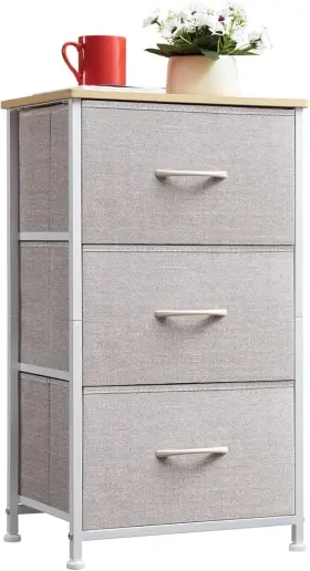 Home Furnishings Limited 445047245244 Small Dresser For Bedroom With 3 Drawers Nightstand Storage Chest Of Wi