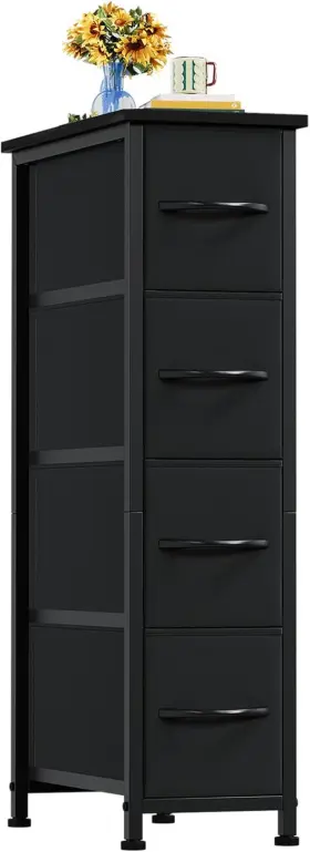 Home Furnishings Limited 705353246678 Narrow Dresser With 4 Drawers Slim Storage Organizer Chest Of Remo