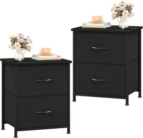 Home Furnishings Limited 726084878617 Nightstand Set Of 2 Small Dresser For Bedroom With Storage Drawers Bed Side