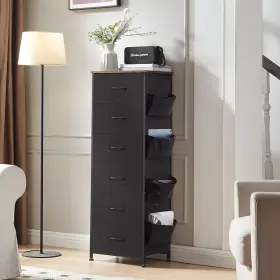 Fd114 Home Furnishings Limited Tall Dresser For Bedroom With Side Pockets 6 Drawer Storage Organizer Chest Of #2