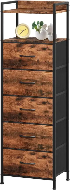 Fd135 Home Furnishings Limited Night Stand With 4 Drawers Vertical Storage Tower Fabric Dresser For Bedroom N