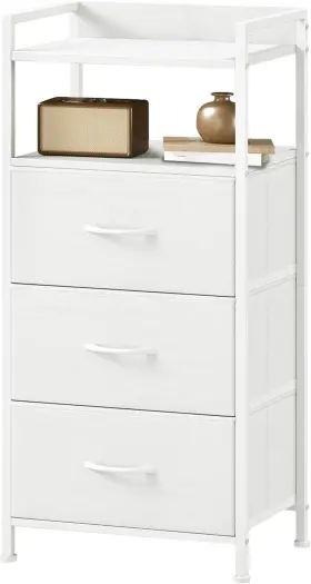 Fd136 Home Furnishings Limited Nightstand With 3 Drawers Dresser Fabric Bins For Bedroom Hallway Entryw