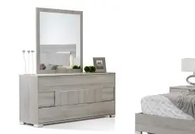 282575 Homeroots 66 Gray Three Drawer Double Dresser
