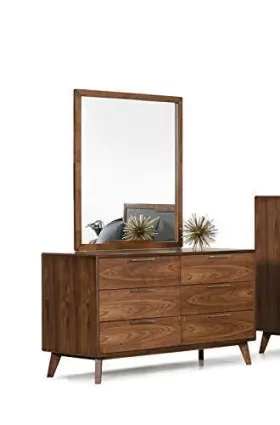 283797 Homeroots 51 Brown Solid And Manufactured Wood Six Drawer Double Dresser #2