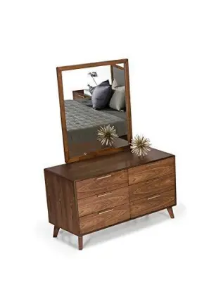 283797 Homeroots 51 Brown Solid And Manufactured Wood Six Drawer Double Dresser