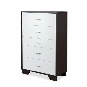 286662-ot Homeroots 32 Brown And White Five Drawer Standard Chest