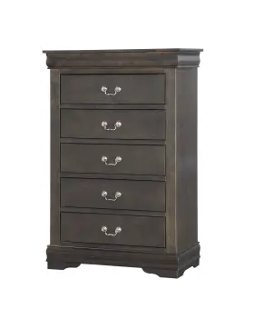 347122 Homeroots 15 Light Brown Solid Wood Five Drawer Lingerie Chest