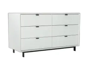 473118 Homeroots 51 White Manufactured Wood Six Drawer Double Dresser