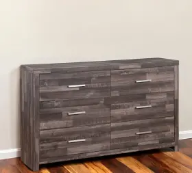 485998 Homeroots 60 Inch Dark Brown Solid And Manufactured Wood Six Drawer Double Dresser