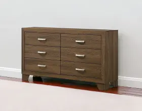486516 Homeroots 59 Inch Brown Solid And Manufactured Wood Six Drawer Double Dresser