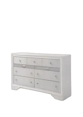 490469 Homeroots 63 White Manufactured Wood Nine Drawer Triple Dresser