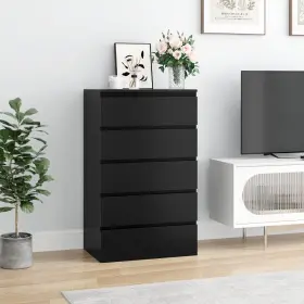 1050250 Homfa 5 Drawer Tall Dresser Modern Storage Cabinet Wood Bedroom Nightstand For