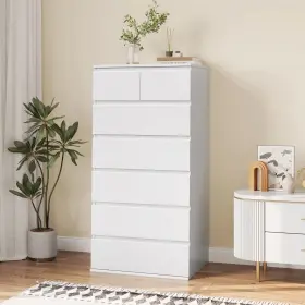 Fmd-127 Homfa 7 Drawer White Dresser Modern Nightstand Storage Cabinet Chest Of