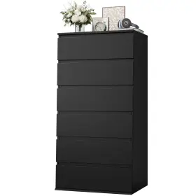 Fpb-250 Homfa 6 Drawer Tall Dresser For Living Room Black