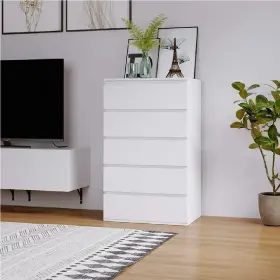 Hmd-181 Homfa 5 Drawer White Dresser Modern Storage Cabinet For Bedroom