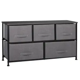 H01-2203-g9-2-lwbest Homgarden 5 Drawers Fabric Dresser For Bedroom Storage Tower Organizer Grey