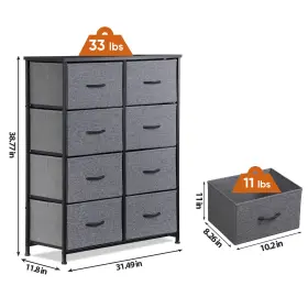 H01-3446-segaweshop Homgarden Wide Dresser 8 Fabric Drawers Storage Tower Cabinet Steel Frame #2