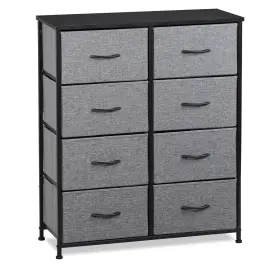 H01-3446-segaweshop Homgarden Wide Dresser 8 Fabric Drawers Storage Tower Cabinet Steel Frame