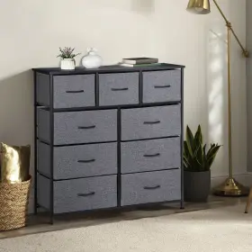 H01-3453-g2-gg2008 Homgarden 9 Drawers Dressers For Bedroom Fabric Storage Chest Organizer Gray #2