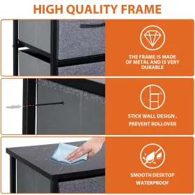 H01-3453-g2-gg2008 Homgarden 9 Drawers Dressers For Bedroom Fabric Storage Chest Organizer Gray #3