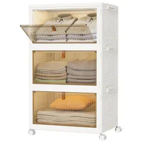 Pl23082301 Homidec Closet Organizers And Storage 70 Quart 3 Pack Stackable Bins With 1 Lid C