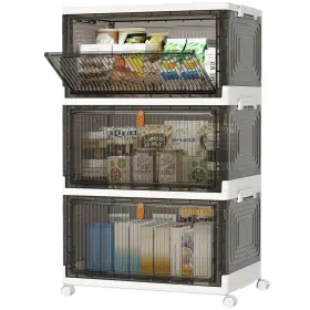 Pl24070901 Homidec Closet Organizers And Storage 70 Quart 3 Pack Stackable Bins With 1 Lid C