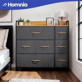Homnia 197839053229 7 Drawer Fabric Dresser Gray Chest Organizer Cabinet Storage Livingroom Closet