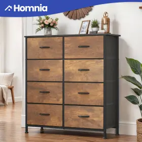 Homnia 197839434318 8 Fabric Drawers Dresser Brown Tall Tower Storage Closet Bedroom Cabinet Unit