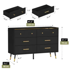 Homnia 197839692909 6 Drawer Storage Chest Of Drawers Cabinet With Adjustable Legs For Living Room #2