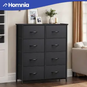 Homnia 197839822320 8 Drawer Fabric Dresser Gray Tower Chest Of Cabinet Bedroom Waterproof Closet