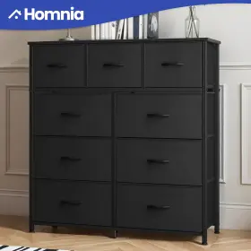 Homnia 199449782162 9 Drawers Fabric Dresser Tall Tower Storage Organizer Bedroom Robust Waterproof