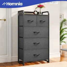 Beysh31wiz Homnia 5 Drawers Dresser Fabric Storage Organizer Tall Tower Waterproof Closet Bedroom