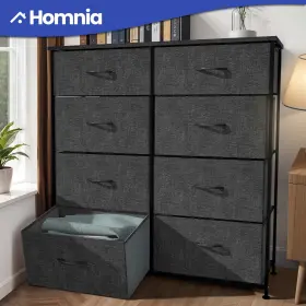 Beysh73zve Homnia 8 Drawers Fabric Dresser Plastic Handle Bedroom Organizer Tower Storage Cabinet