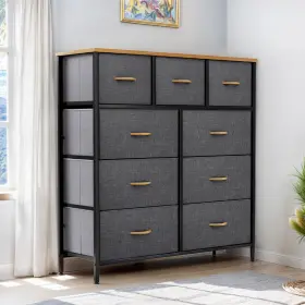 Beyshd92db Homnia 9 Drawers Dresser Gray Fabric Chest Of Organizer Robust Closet Bedroom