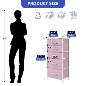 Beyshdbvo4 Homnia Chest Of Storage 5 Drawers Dresser Tower Pink Cabinet For Bedroom Organizer Unit #2