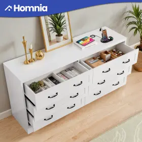 Beyshift3r Homnia 6 Drawers Dresser Wood Chest Of Drawer Storage Cabinet Organizer For Tv Stand 55