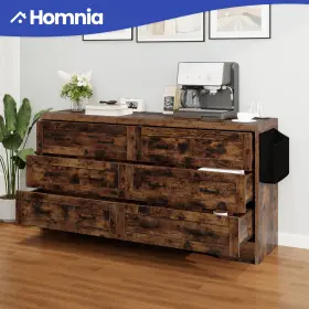 Beyshqufu7 Homnia 6 Drawer Chest Of Drawers Dresser Bedroom Side Closet Storage Cabinet Usb Ports