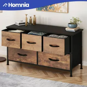 Beyshzx3jl Homnia 5 Wood Fabric Drawers Dresser Waterproof Living Room Organizer Closet Cabinet