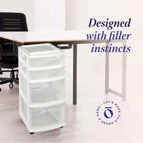05564whdc.01-u-c Homz Clear 4 Drawer Medium Home Storage Container Tower White Frame For Parts #2