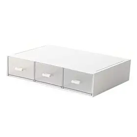 Hongchuanglai 635411746591 Desk Organizer-stackable Storage Drawers Plastic 9 6.5 2inch - 3 Compartment