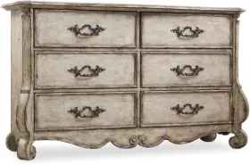 5350-90001 Hooker Furniture 68 Inch W 6 Drawer Hardwood Dresser - Paris Vintage