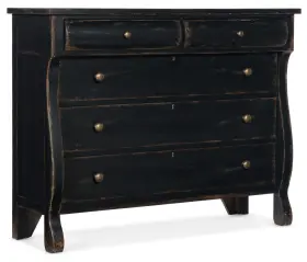 5805-90011-99 Hooker Furniture 5805-90011 Ciao Bella 56 Inch W 5 Drawer Vintage - Black