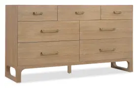 6081-90002-82 Hooker Furniture 6081-90002 Banyon Bay 64 Inch W 7 Drawer White Oak - Desert /
