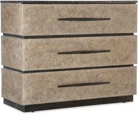 628-85670-99 Hooker Furniture Melange 44 Inch W 3 Drawer Marble Top - Black
