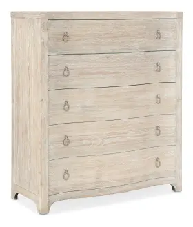 6350-90010-80 Hooker Furniture 6350-90010 46 Inch W 5 Drawer Wood Veneer Dresser - Light