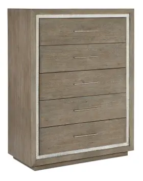 6350-90110-95 Hooker Furniture 6350-90110 42 Inch W 5 Drawer Wood Veneer Dresser - Grey