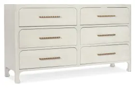 6350-90203-03 Hooker Furniture 6350-90203 68 Inch W 6 Drawer Wood Dresser - Off White