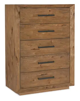 6700-90010-80 Hooker Furniture Big Sky 41 Inch W 5 Drawer Dresser - Vintage Natural