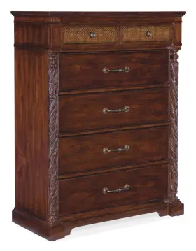 6750-90310-85 Hooker Furniture 6750-90310 Charleston 44 Inch W 6 Drawer Cherry And - Maraschino