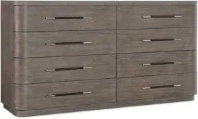 6850-90002-89 Hooker Furniture 6850-90002 Modern Mood 72 Inch W 8 Drawer Oak Dresser - Mink